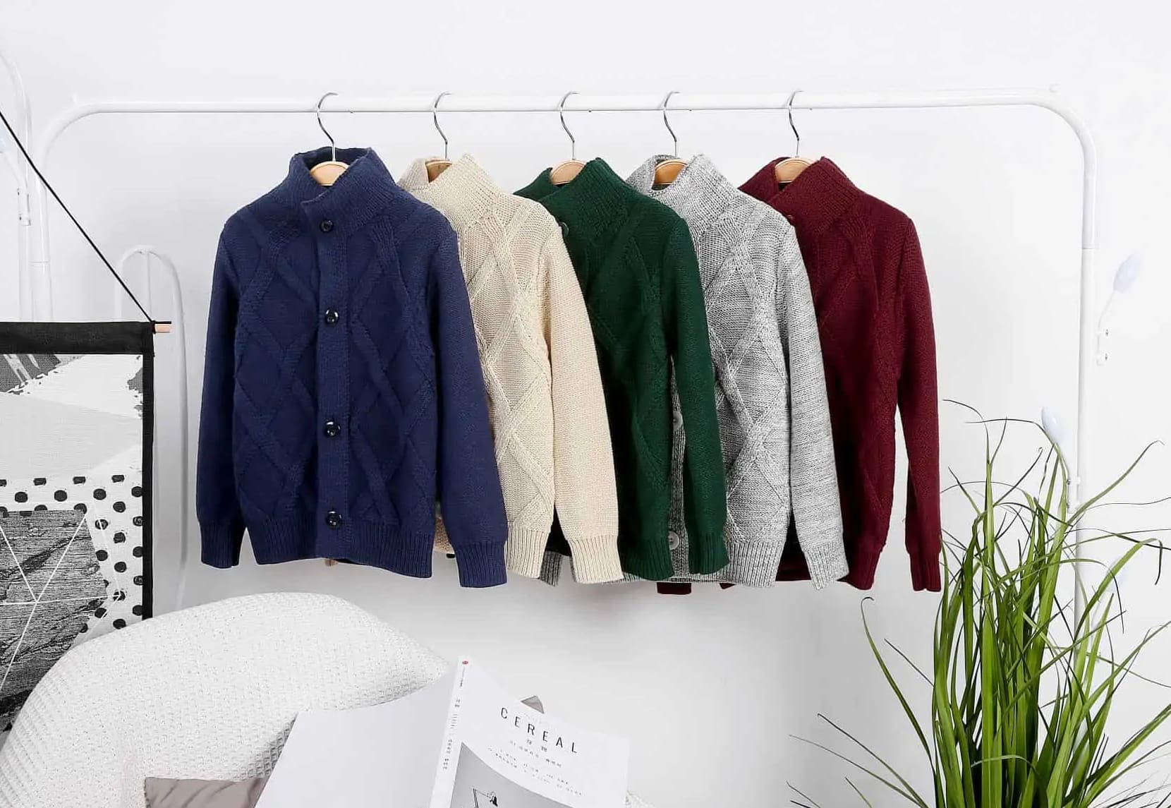 winter jackets and sweaters